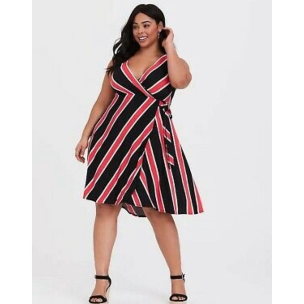 Torrid Striped Wrap Dress